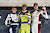 Gesamtsieger der GT3 von Rennen 2: Sieger Jay Mo Härtling (Mitte) vor Luca Arnold (links) und Ivan Peklin (Foto: Alex Trienitz)