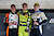 Gesamtsieger der GT4 von Rennen 2: Sieger Joel Mesch (Mitte) vor Linus Hahne (links) und Leon Arndt (Foto: Alex Trienitz)